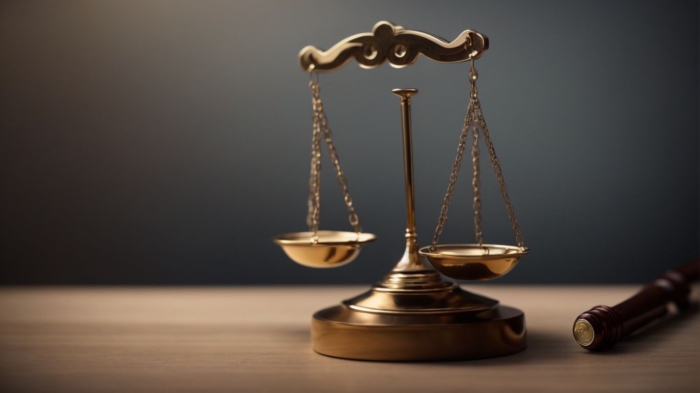 Balanced scales of justice on a desk, symbolizing fair and impartial law in personal injury claims.